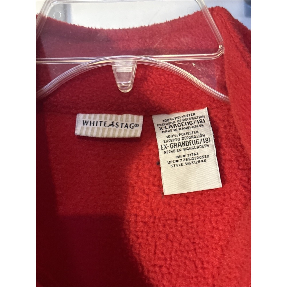 White Stag Ugly Christmas Sweater X-Large(16-18) Stockings Fleece Vintage Zipper - Picture 6 of 7